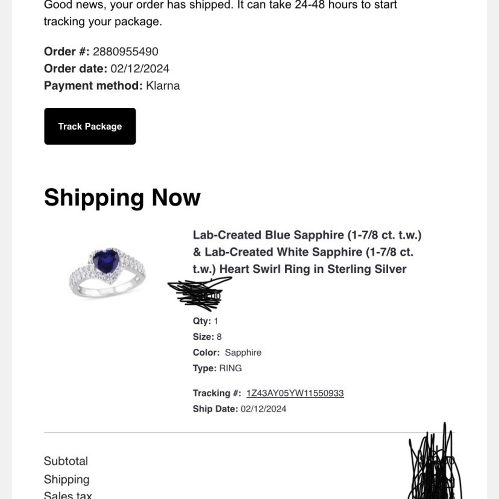 Macy's Blue and White Sapphire Heart Ring